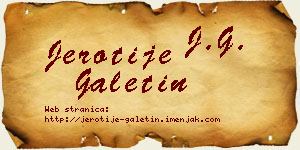 Jerotije Galetin vizit kartica